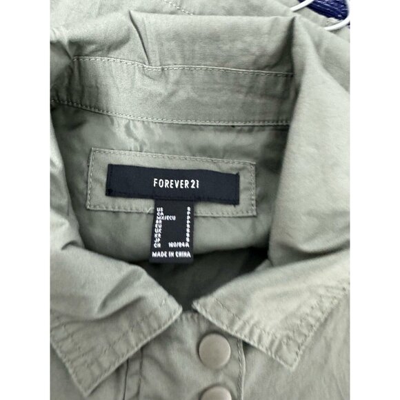 Forever 21 women's Poplin Color block Utility Cropped Vest size S - Picture 10 of 12